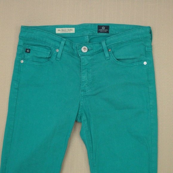 AG Adriano Goldschmied Stevie Ankle Slim Straight Jeans Women's Size 26 Teal - Picture 3 of 9
